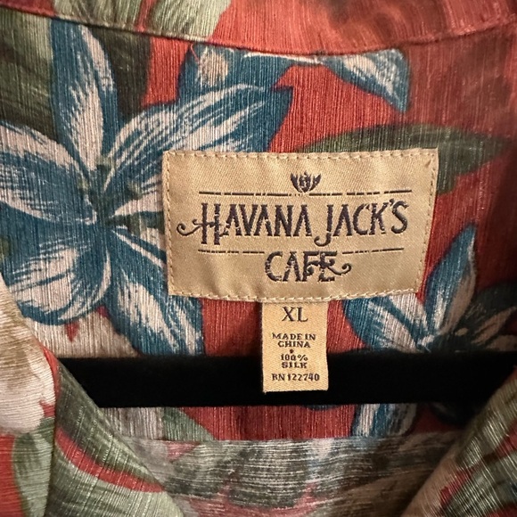 Havana Jacks Cafe Hawaiian Shirt Men’s XL Button Up Short Sleeve 100% Silk - Picture 3 of 5
